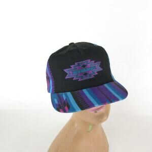 Wyoming Colorful Aztec Southwestern Design Hipster Vintage Leatherback Hat